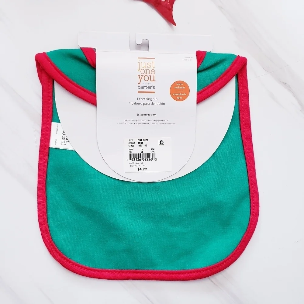 Carter's Teething Bib Water Resistant Holiday New